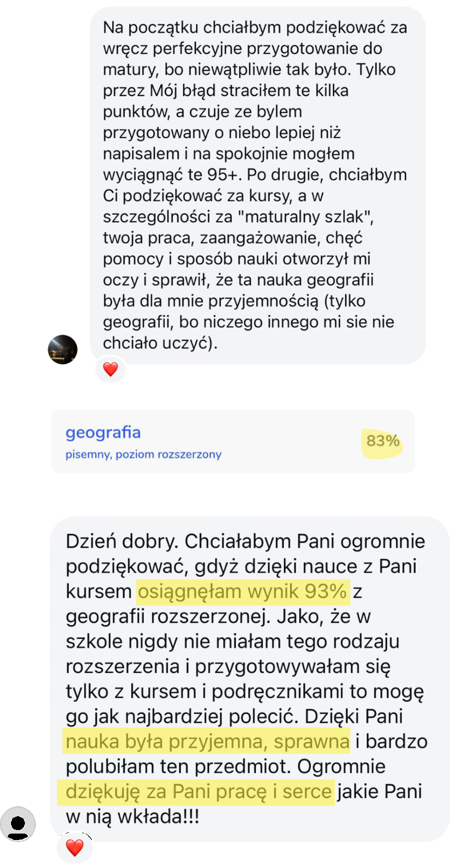 Opinia uczestnika zajęć nr 1