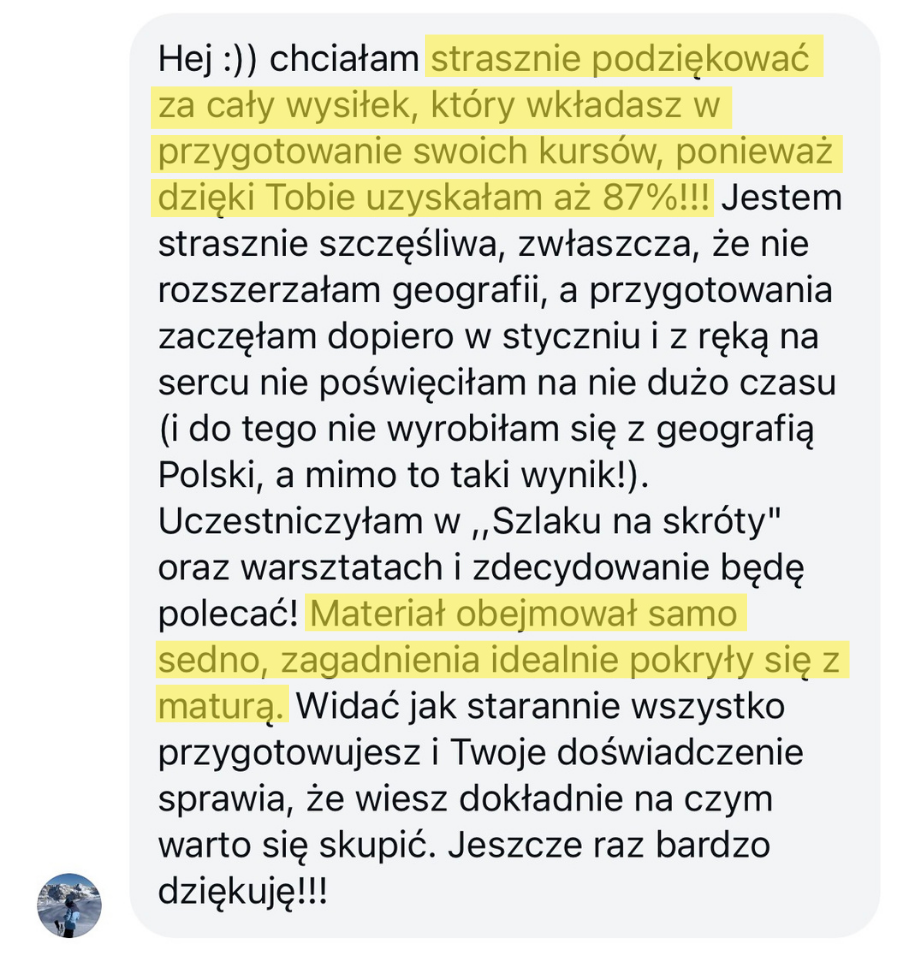 Opinia uczestnika zajęć nr 10