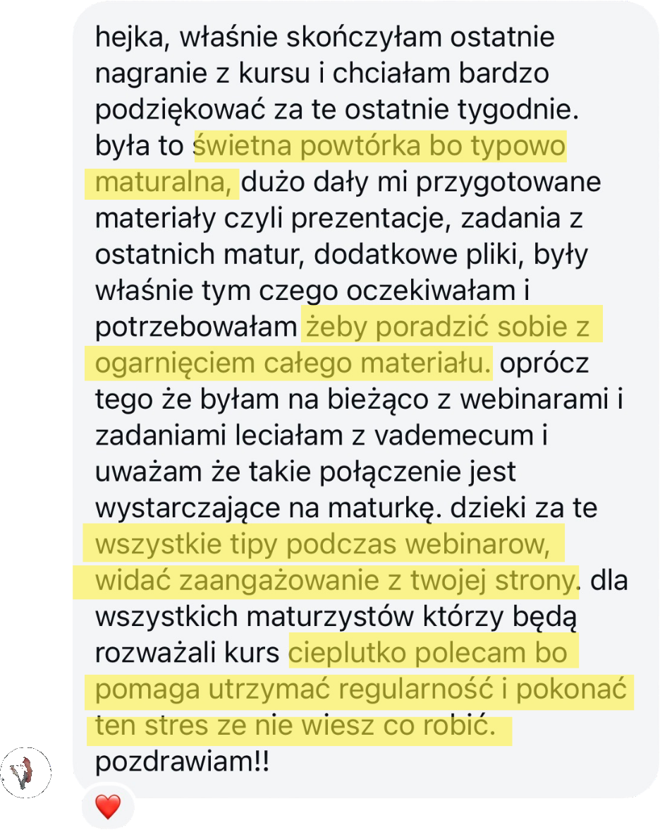Opinia uczestnika zajęć nr 15
